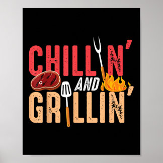 Chillin And Grillin Barbecue Party Poster