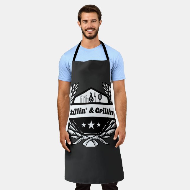 Chillin' and Grillin' Dad Funny  Apron (Worn)