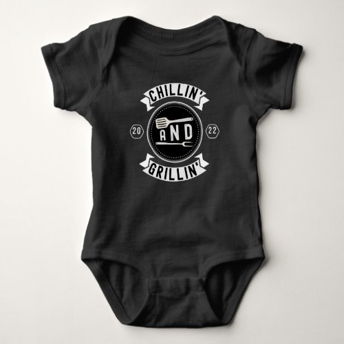 Chillin and Grillin Funny Outdoor Summer BBQ Baby Bodysuit