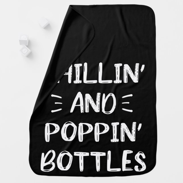 Chillin and Poppin Bottles Hip Hop Baby Blanket (In Situ)
