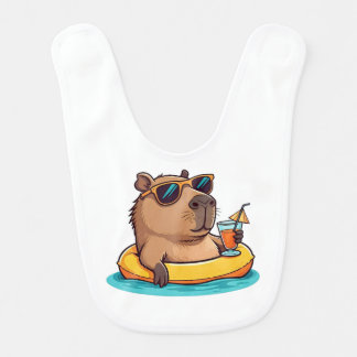 Chillin' Capybara Baby Bib