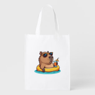 Chillin' Capybara Grocery Bag