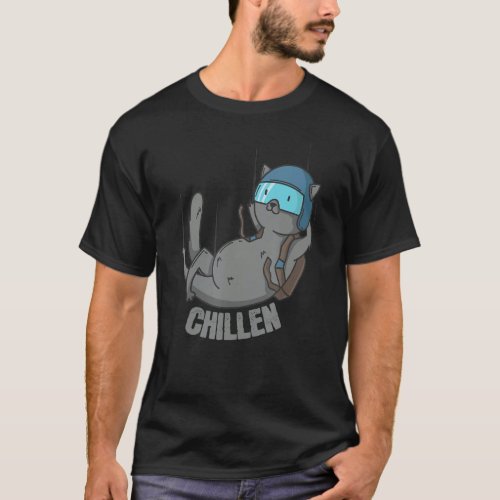 Chillin Cat Skydiving T_Shirt