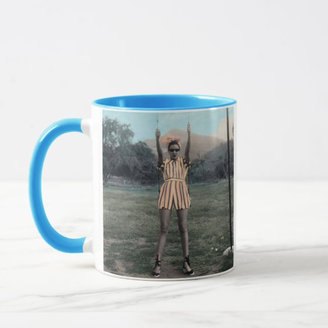 Chillin' Chica - Blue Mug (Left)