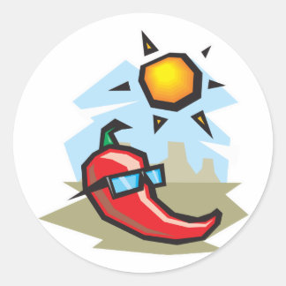 chillin chili pepper classic round sticker