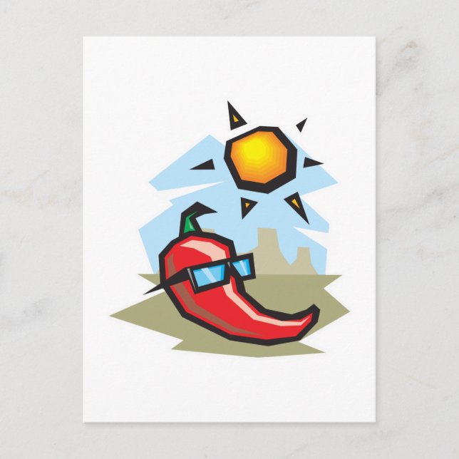 chillin chili pepper postcard (Front)