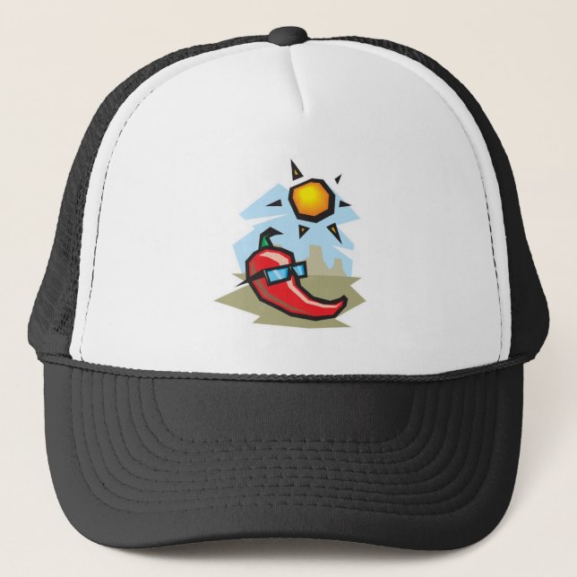 chillin chili pepper trucker hat (Front)