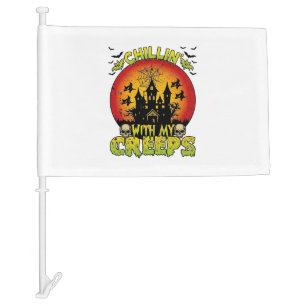 Chillin Creeps Haunted House Halloween Witches Sku Car Flag