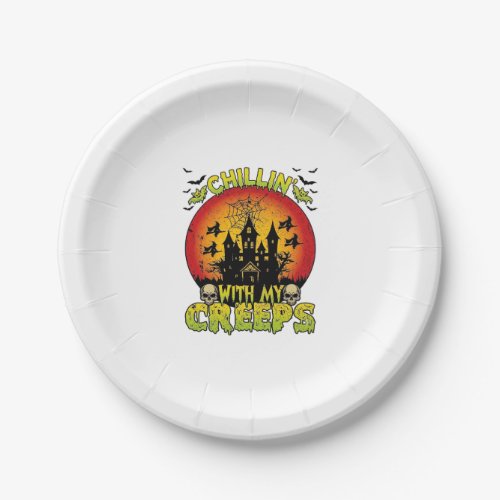 Chillin Creeps Haunted House Halloween Witches Sku Paper Plates