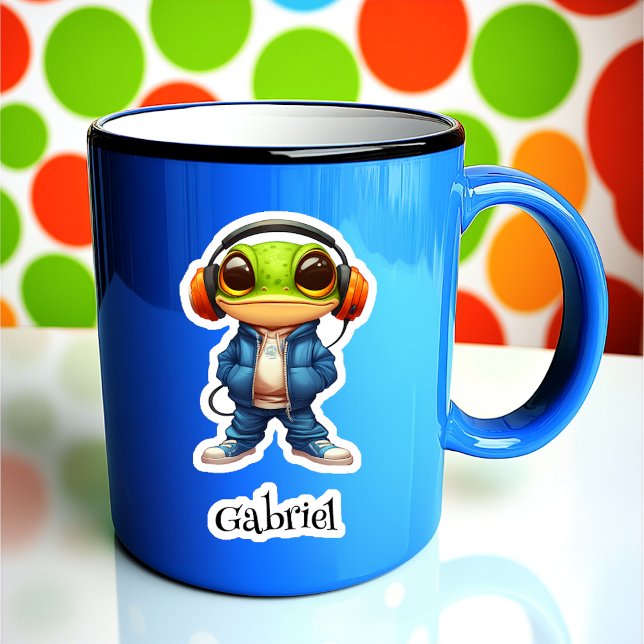Chillin' Frog Personalized Vinyl Sticker (Creator Uploaded)