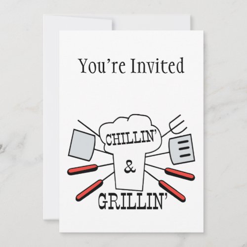 Chillin  Grillin BBQ Fun Invitation