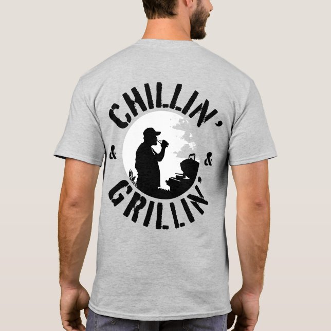 Chillin’ & Grillin’ Black Stamp Front & Back T-Shirt (Back)