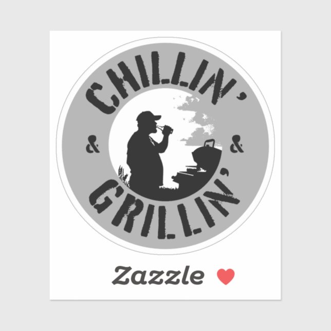 Chillin’ & Grillin’ Black Stamp Sticker (Sheet)