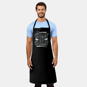 Chillin Grillin Large Black Apron