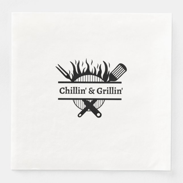 Chillin' & Grillin' Party Napkin (Front)