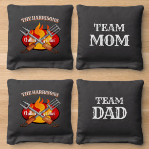 Chillin' & Grillin' Personalized Custom Cornhole Bags