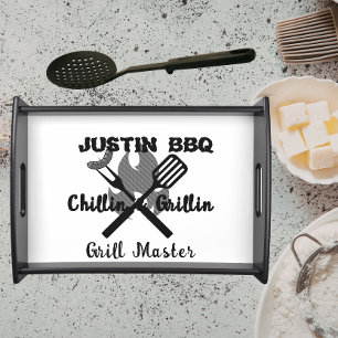 Chillin & Grillin personalized gift for dad . Serving Tray