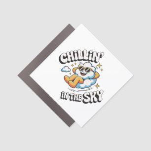 Chillin' in the Sky Cloud Design Fun Refrigerator Car Magnet