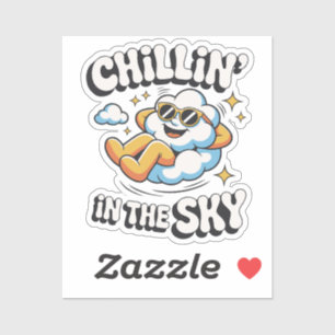 Chillin' in the Sky Cute Cloud Design for Fun Summ Sticker