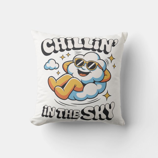 Chillin' in the Sky Decorative Cloud Pillow  (Front)