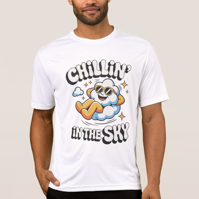 Chillin' in the Sky Retro Cloud Design for Summer T-Shirt (Front)