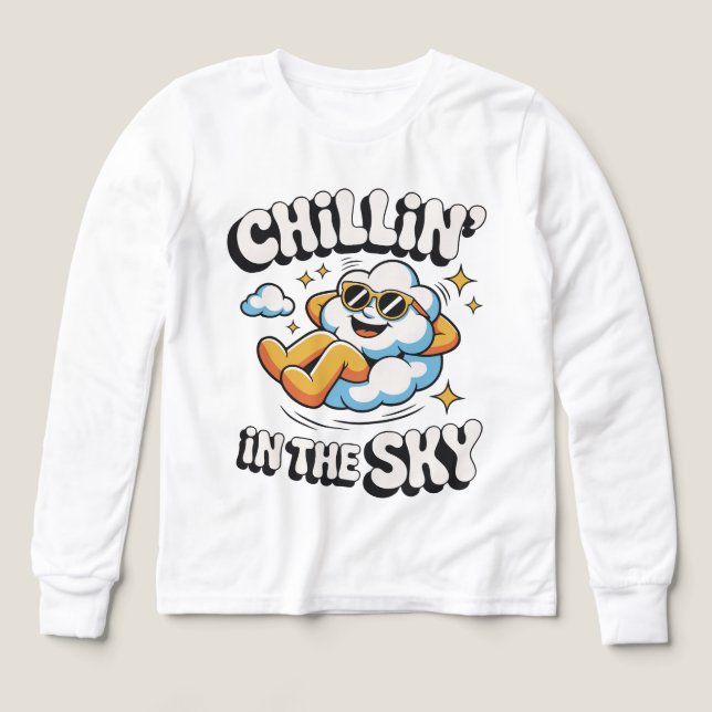 Chillin' in the Sky Retro Cloud Design for Summer Tri-Blend Shirts (Design Front)