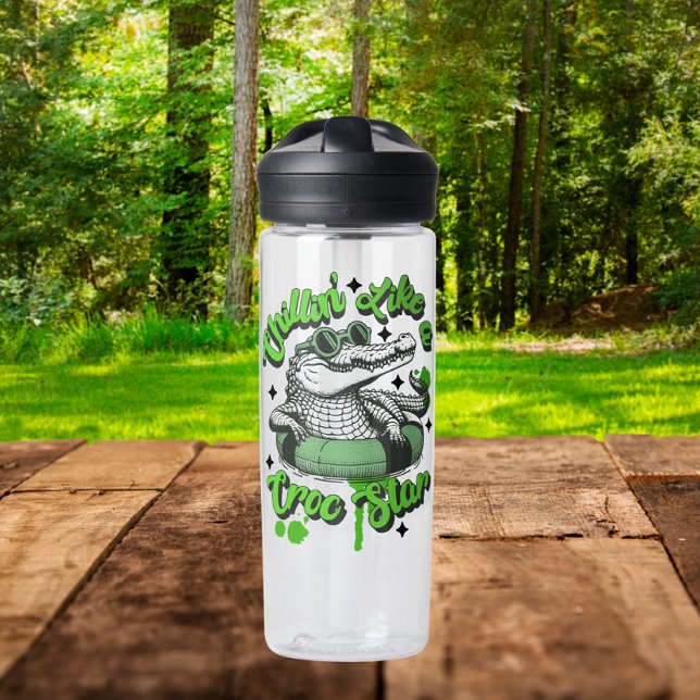 Chillin' Like a Croc Star Water Bottle: Cool Croco Water Bottle (Creator Uploaded)