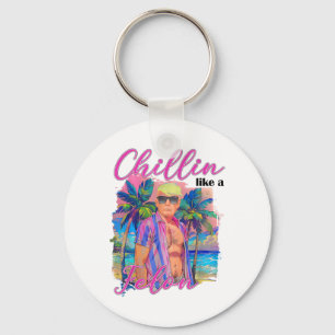 Chillin Like A Felon Funny Trump For President Sum Keychain