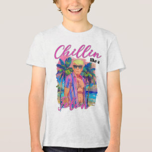 Chillin Like A Felon Funny Trump For President Sum Tri-Blend Shirt