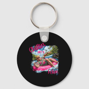 Chillin Like A Felon Funny Trump Shirt Summer Trum Keychain