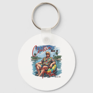 Chillin Like A Felon Funny Trump Summer 2024 _1 Keychain