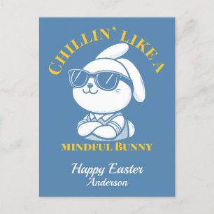 Chillin' Like a Mindful Bunny Easter Postcard