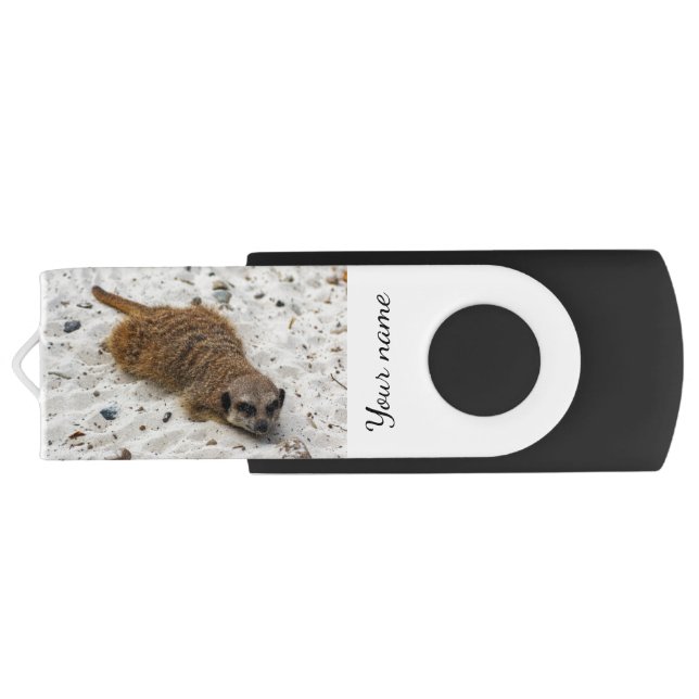 Chillin' Meerkat USB swivel flash drive 8GB (Back)