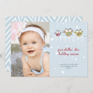 Chillin' Owls Photo Holiday Card