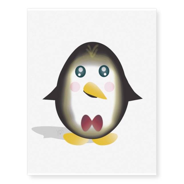 Chillin' Penguin Temporary Tattoo (Front)