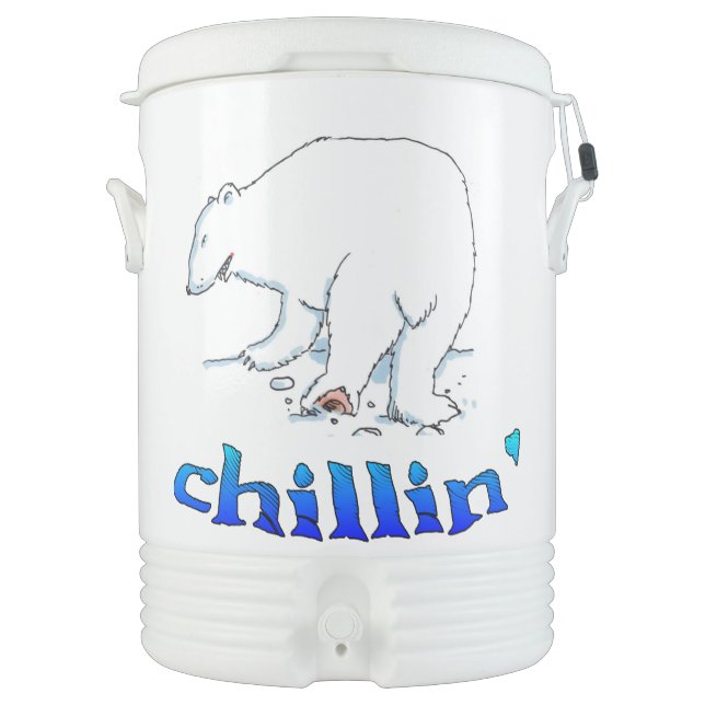 Chillin' Polar Bear Igloo beverage cooler 10 gal (Front)