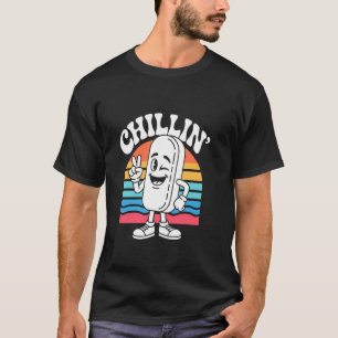 Chillin' Popsicle Lolly Cartoon with Retro Wavy Fo T-Shirt