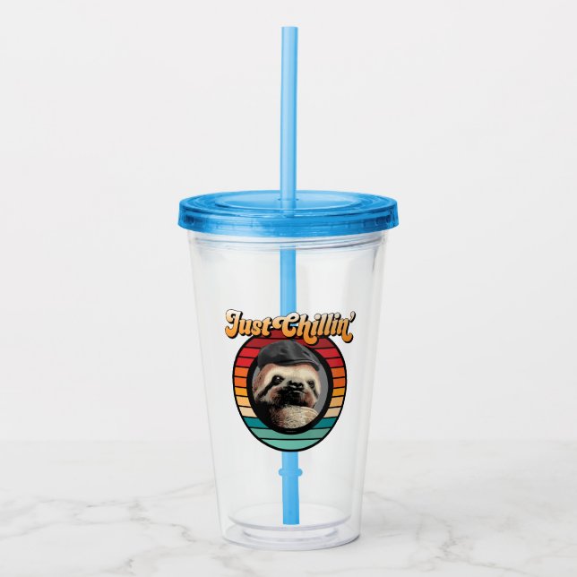 Chillin’ Sloth Acrylic Tumbler (Front)