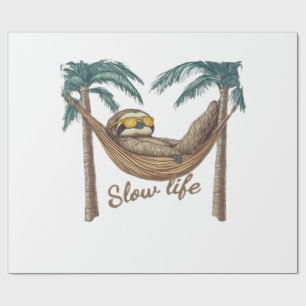 Chillin' Sloth in a Hammock Oversized T-Shirt Wrapping Paper