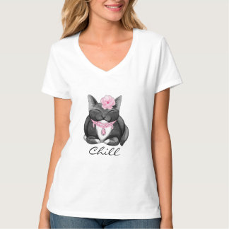 Chillin Tuxedo Kitty Tee Shirt