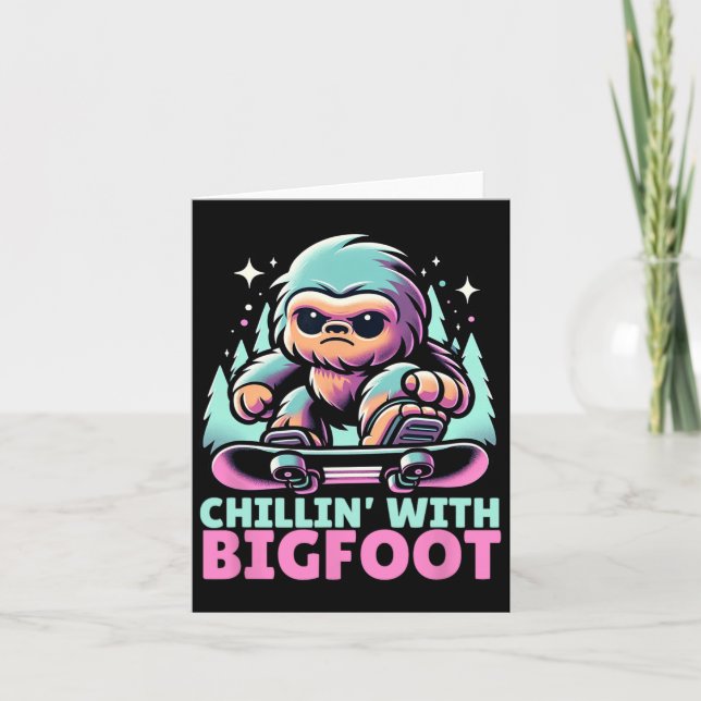 Chillin’ With Bigfoot Alpine Winter Sports Snowboa Card (Front)
