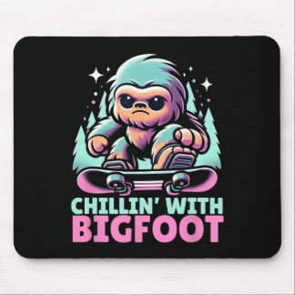 Chillin’ With Bigfoot Alpine Winter Sports Snowboa Mouse Pad