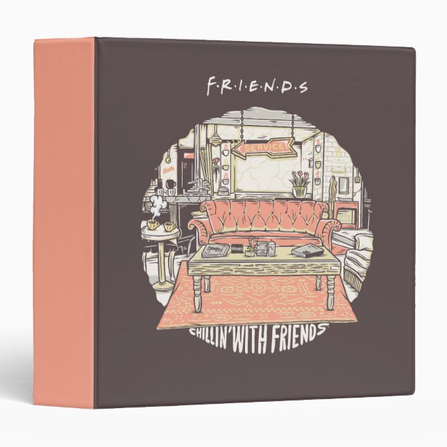 Chillin' with FRIENDS™ Cartoon 3 Ring Binder (Front/Spine)