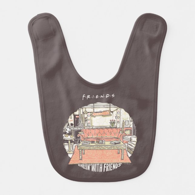 Chillin' with FRIENDS™ Cartoon Baby Bib (Front)