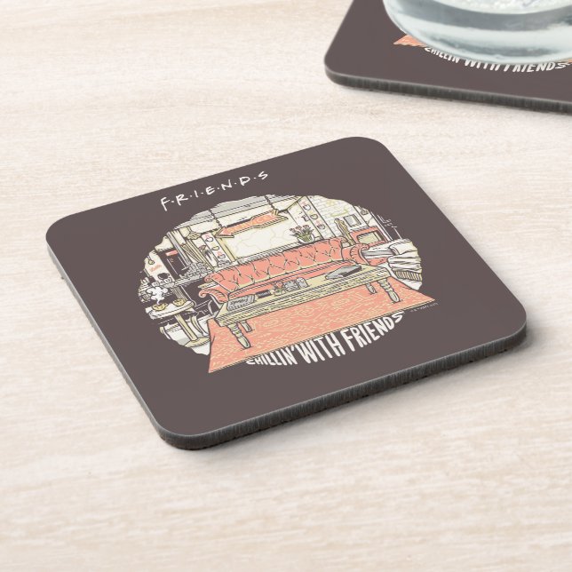 Chillin' with FRIENDS™ Cartoon Beverage Coaster (Left Side)