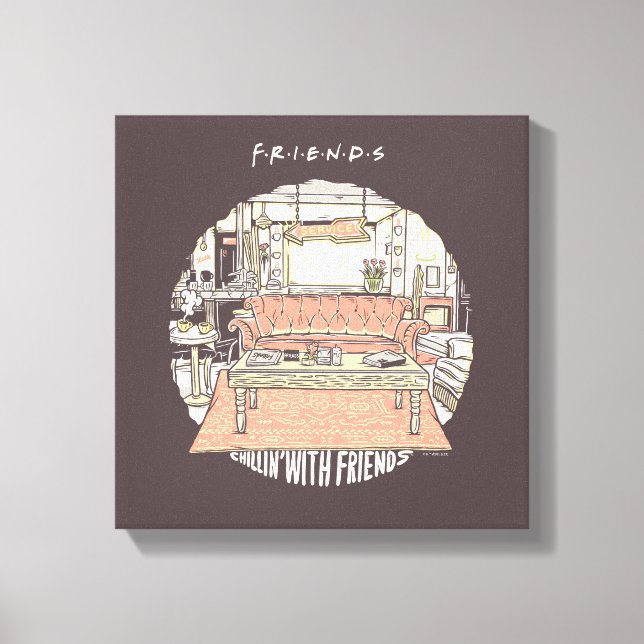 Chillin' with FRIENDS™ Cartoon Canvas Print (Front)