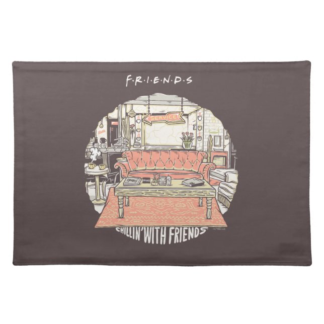 Chillin' with FRIENDS™ Cartoon Cloth Placemat (Front)