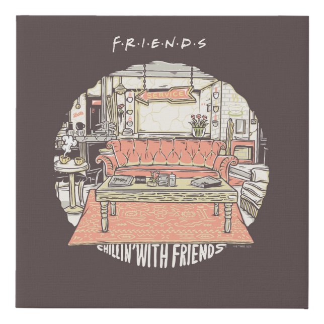 Chillin' with FRIENDS™ Cartoon Faux Canvas Print (Front)