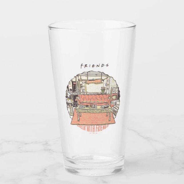 Chillin' with FRIENDS™ Cartoon Glass (Front)