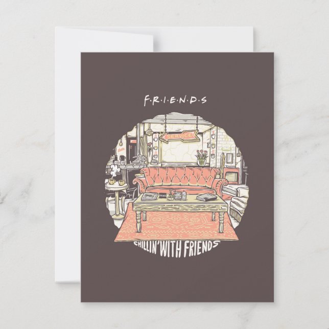 Chillin' with FRIENDS™ Cartoon Note Card (Front)